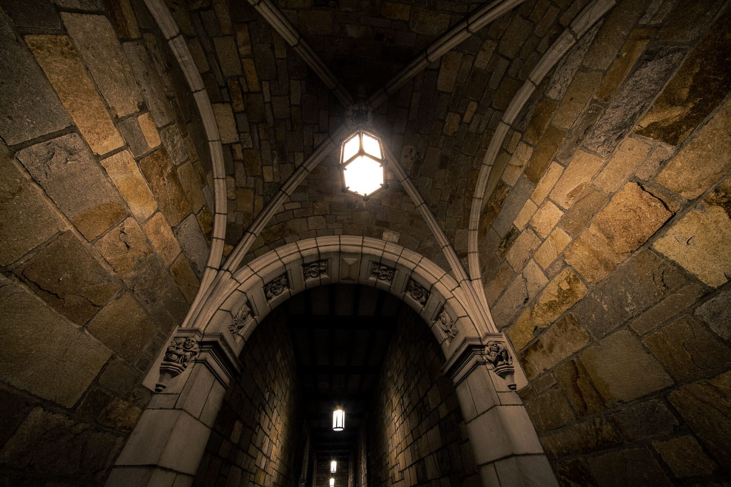 Photo of arches in low light