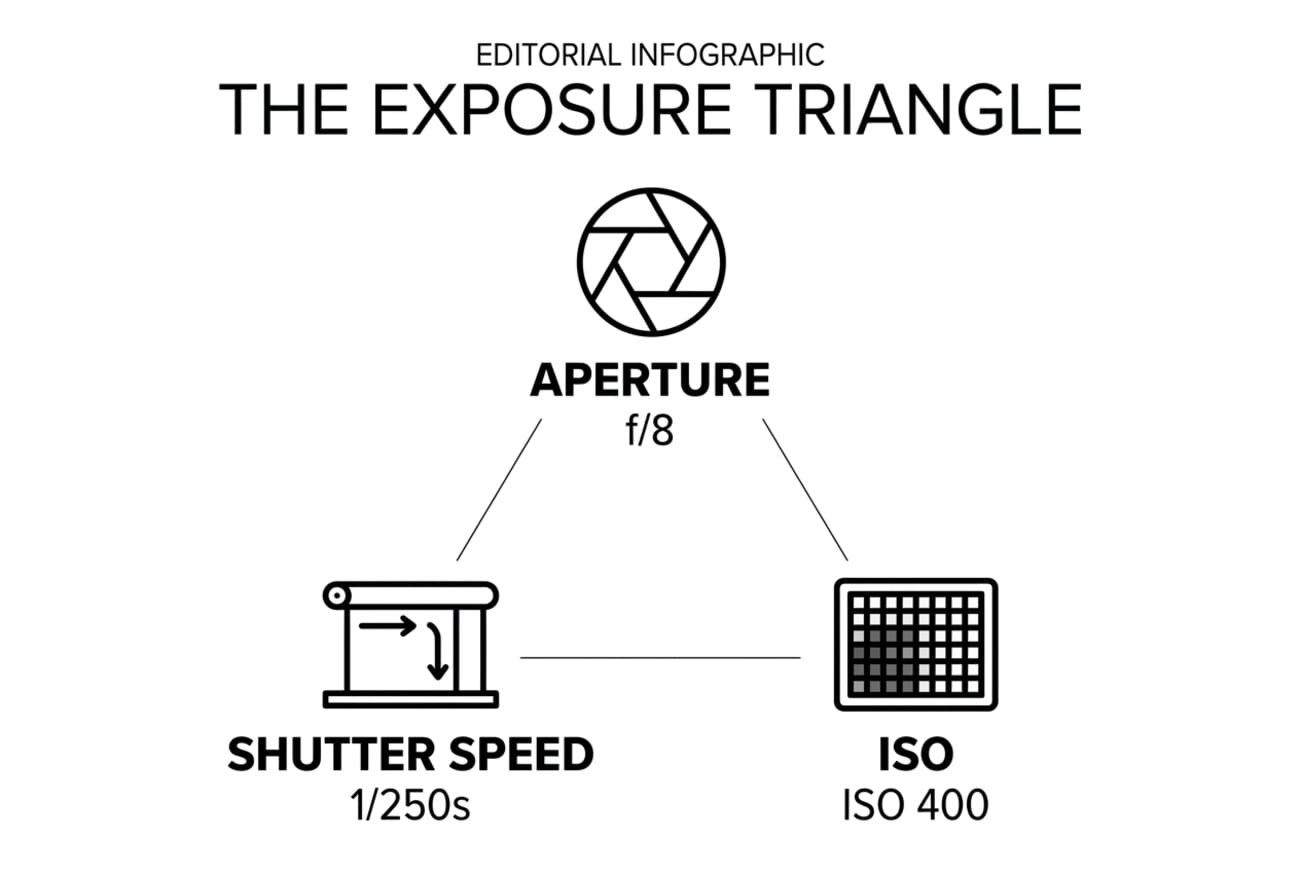 Gemini exposure triangle as stacked icons, not triangular layout