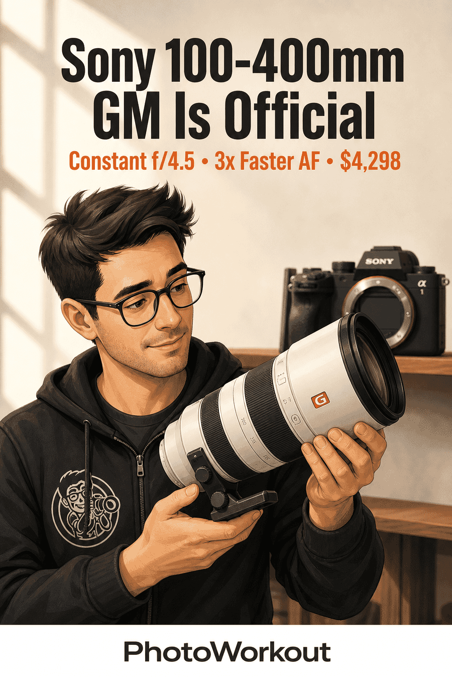 PhotoWorkout pin: Sony 100-400mm GM is official — constant f/4.5, 3x faster AF, $4,298