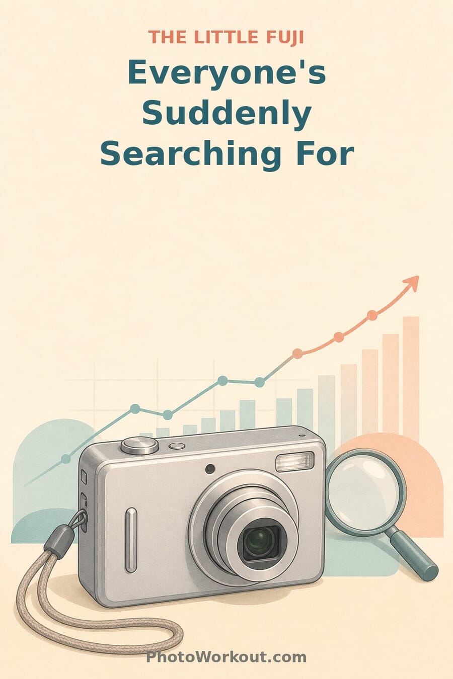 Pinterest pin: the little Fuji everyone is suddenly searching for, with a rising search-trend graph