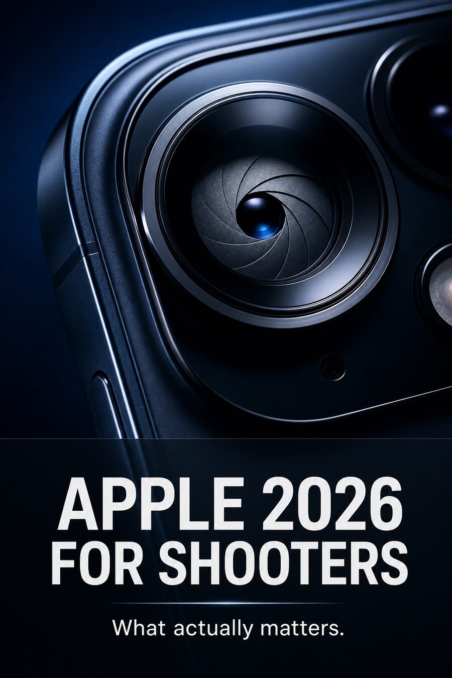 Vertical graphic: Apple 2026 for shooters, what actually matters