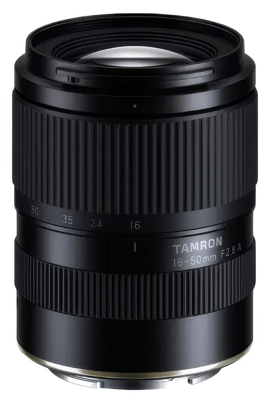 Tamron 16-50mm f/2.8 A Model B091 official product render showing the 16 to 50mm focal scale