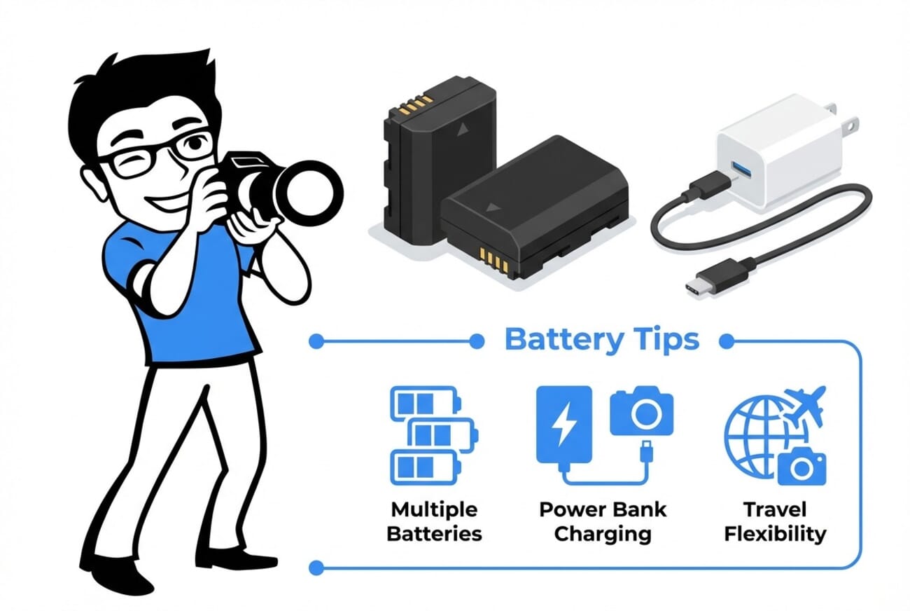 Camera battery tips and USB-C charging guide