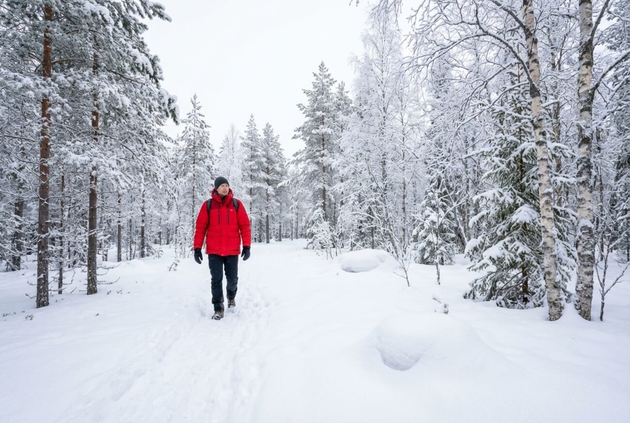 Snow scene with correct exposure compensation