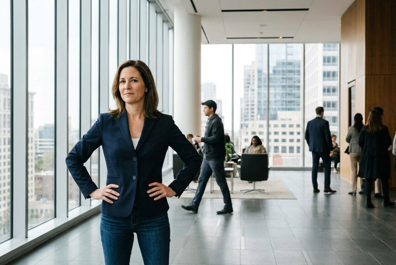 Woman standing confidently with hands on hips