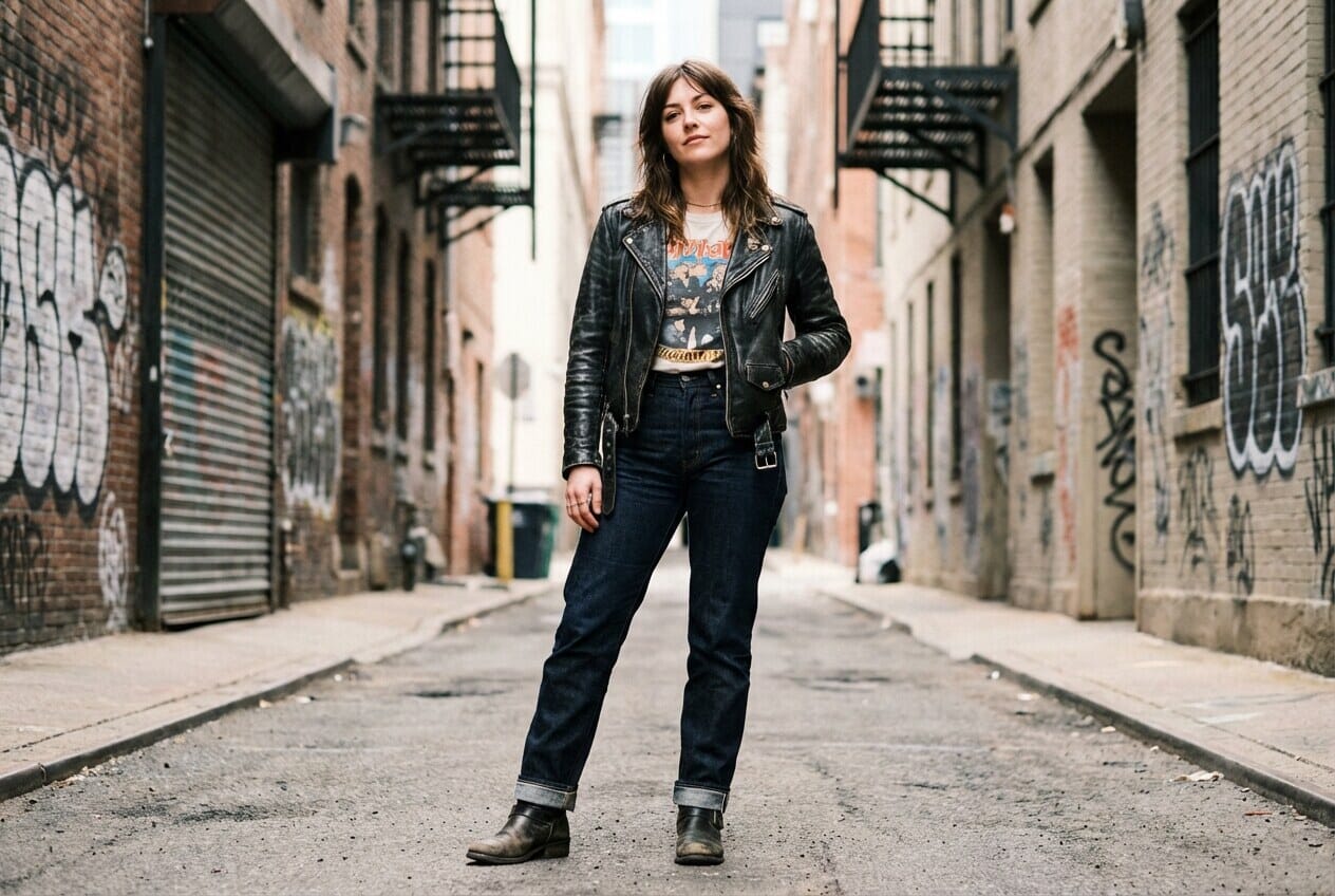 Woman standing with weight shifted to one hip