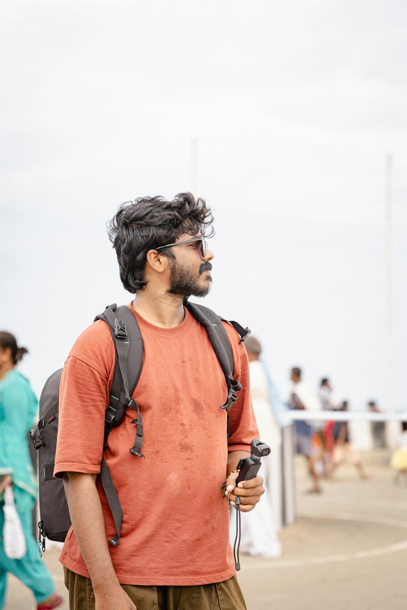 Portrait of a person walking, shot on Canon EOS R6 Mark II at 105mm