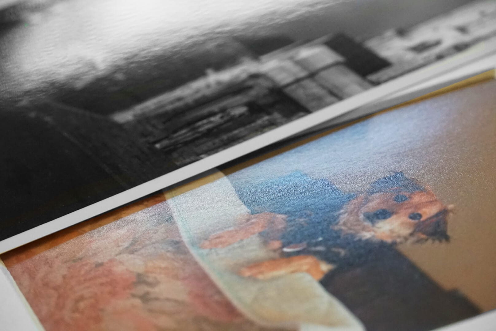 Like a glossy print, a luster print has a level of sheen on its surface. However, the gloss on a luster print isn't quite as distracting, making it a better choice glass frame presentations.