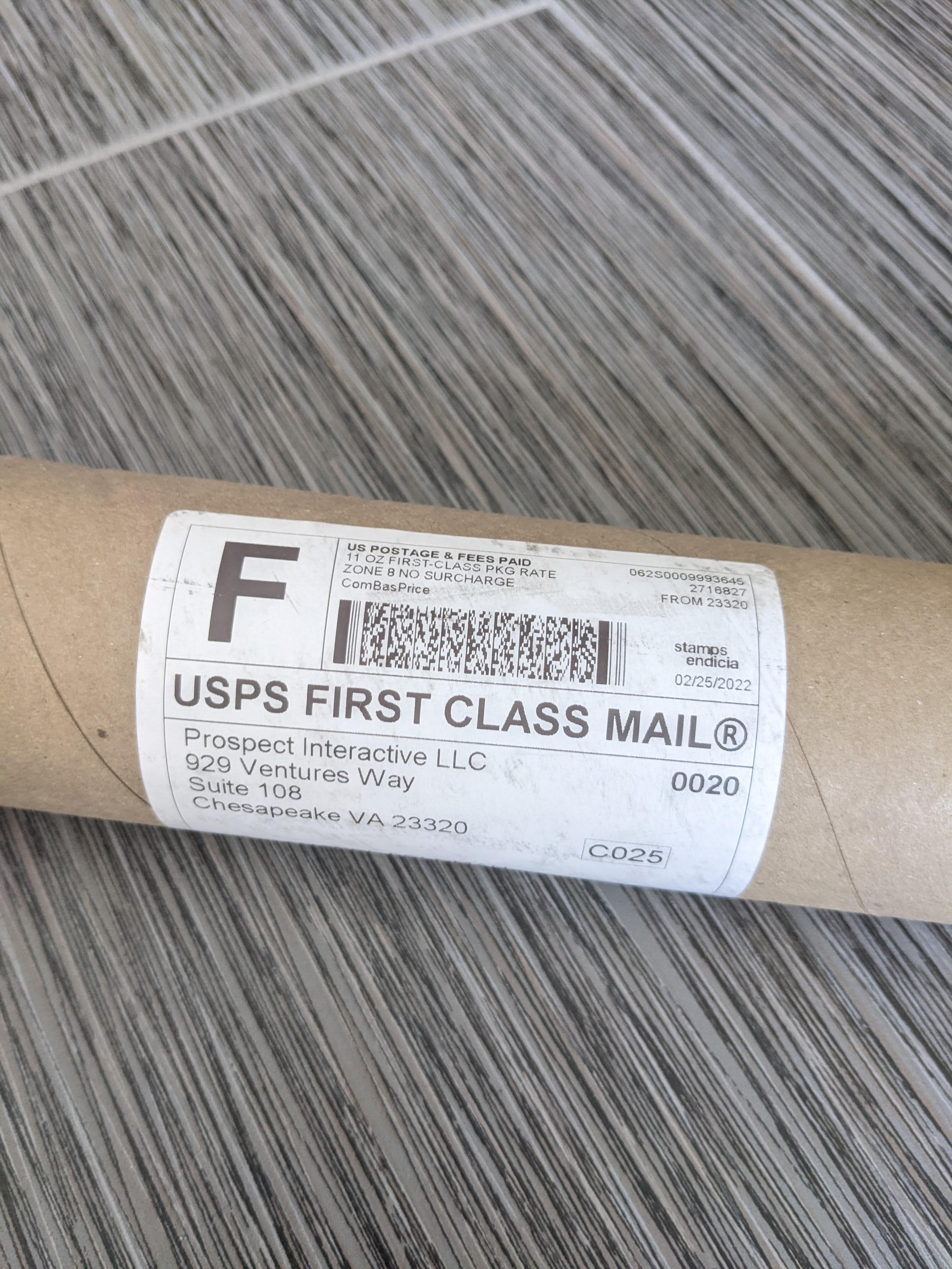 The shipping tube was quite sturdy.