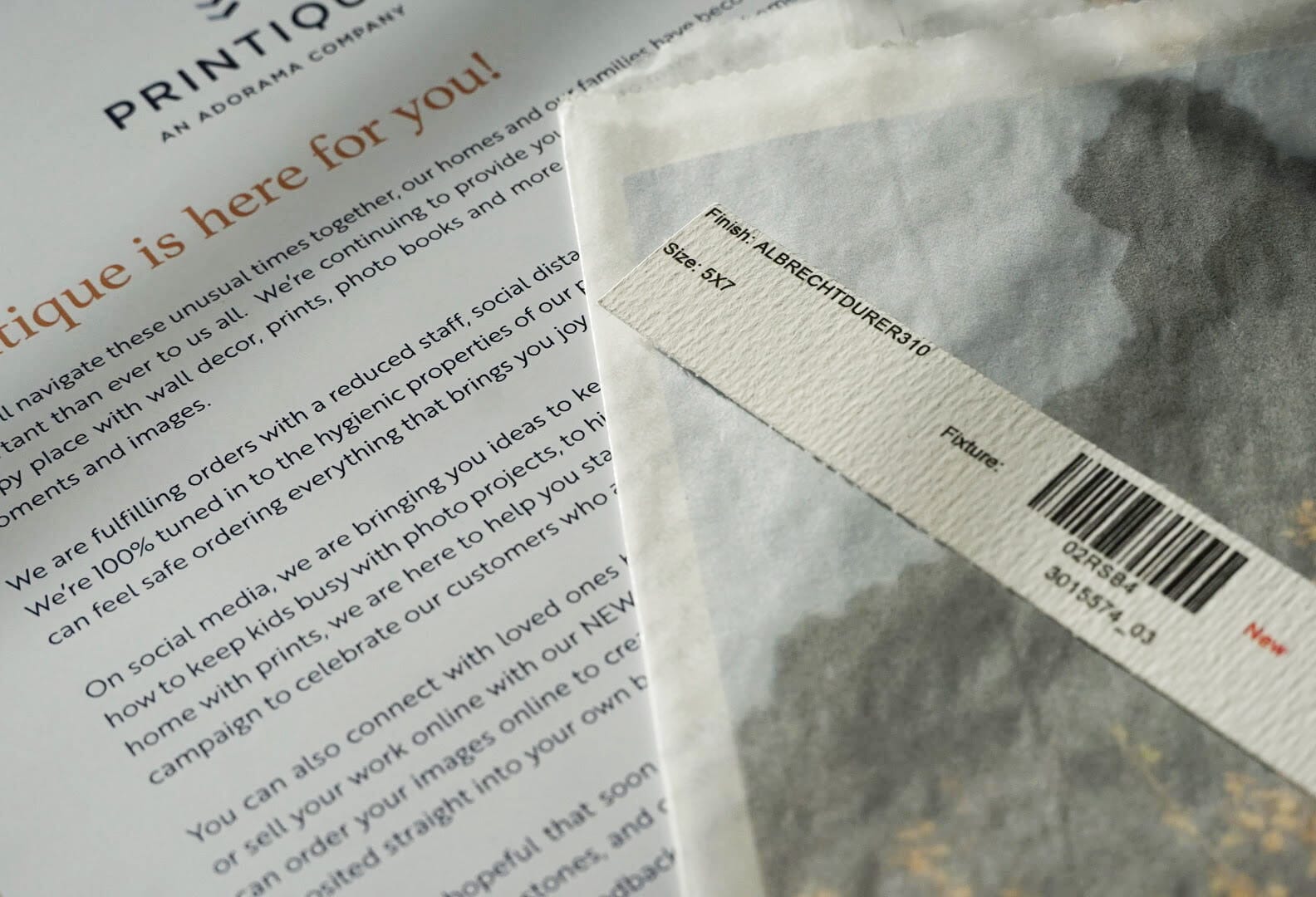 The first of my Printique prints arrived within two days of placing an order. Not bad!