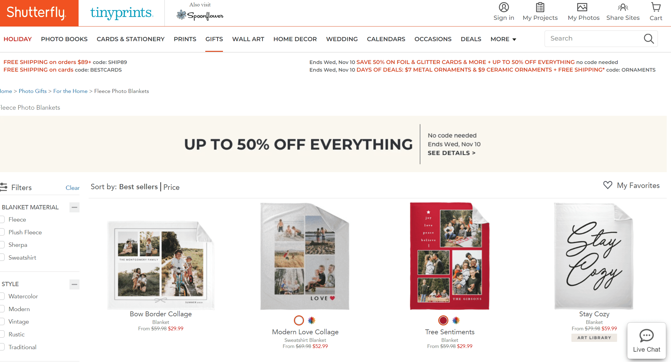 Need a high-end blanket? Consider Shutterfly.