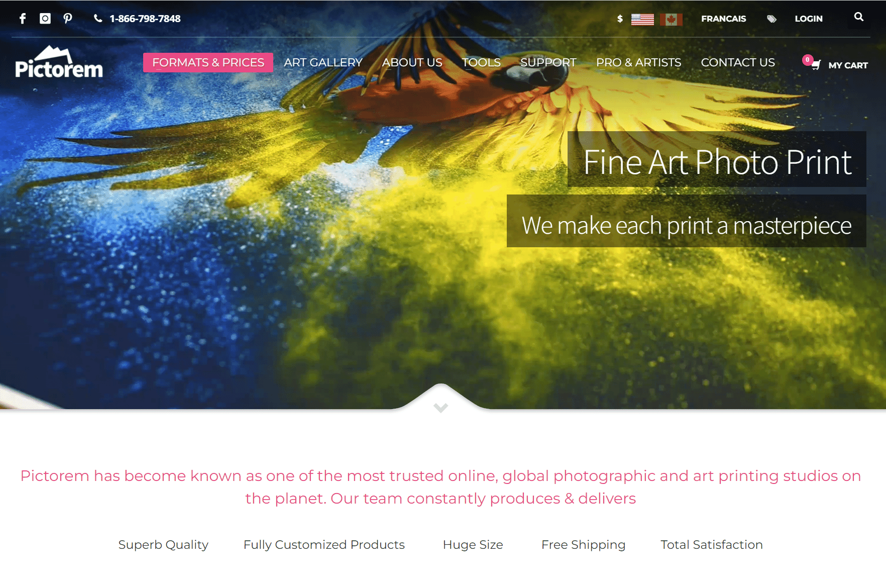 Pictorem fine art print offerings