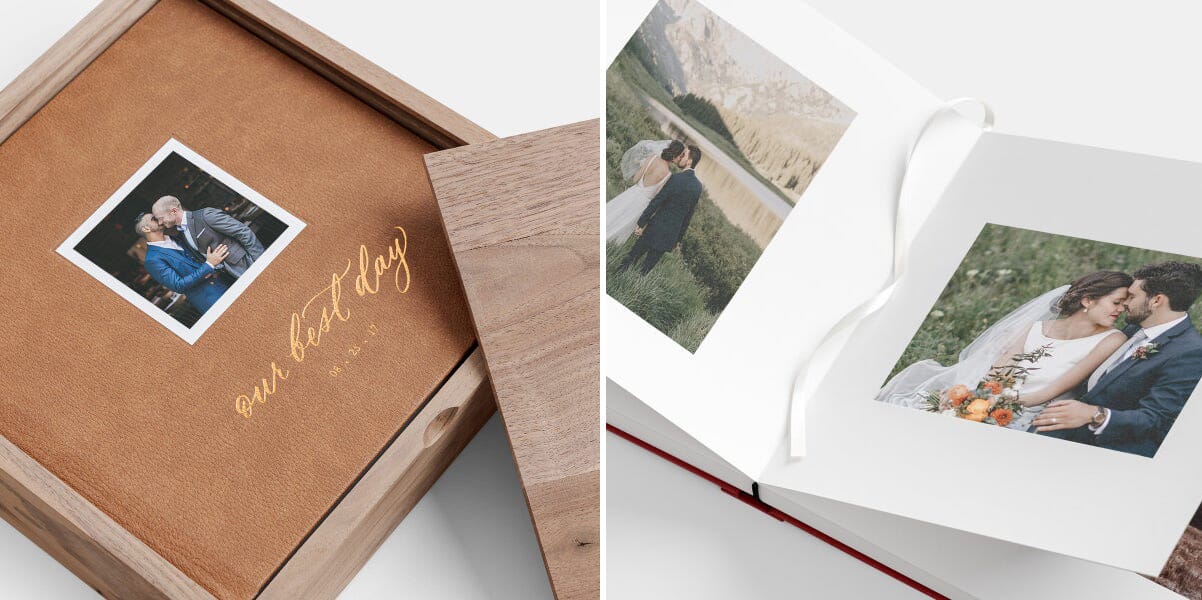 Printing presses like Artifact Uprising can produce professional-grade wedding albums that won't disappoint
