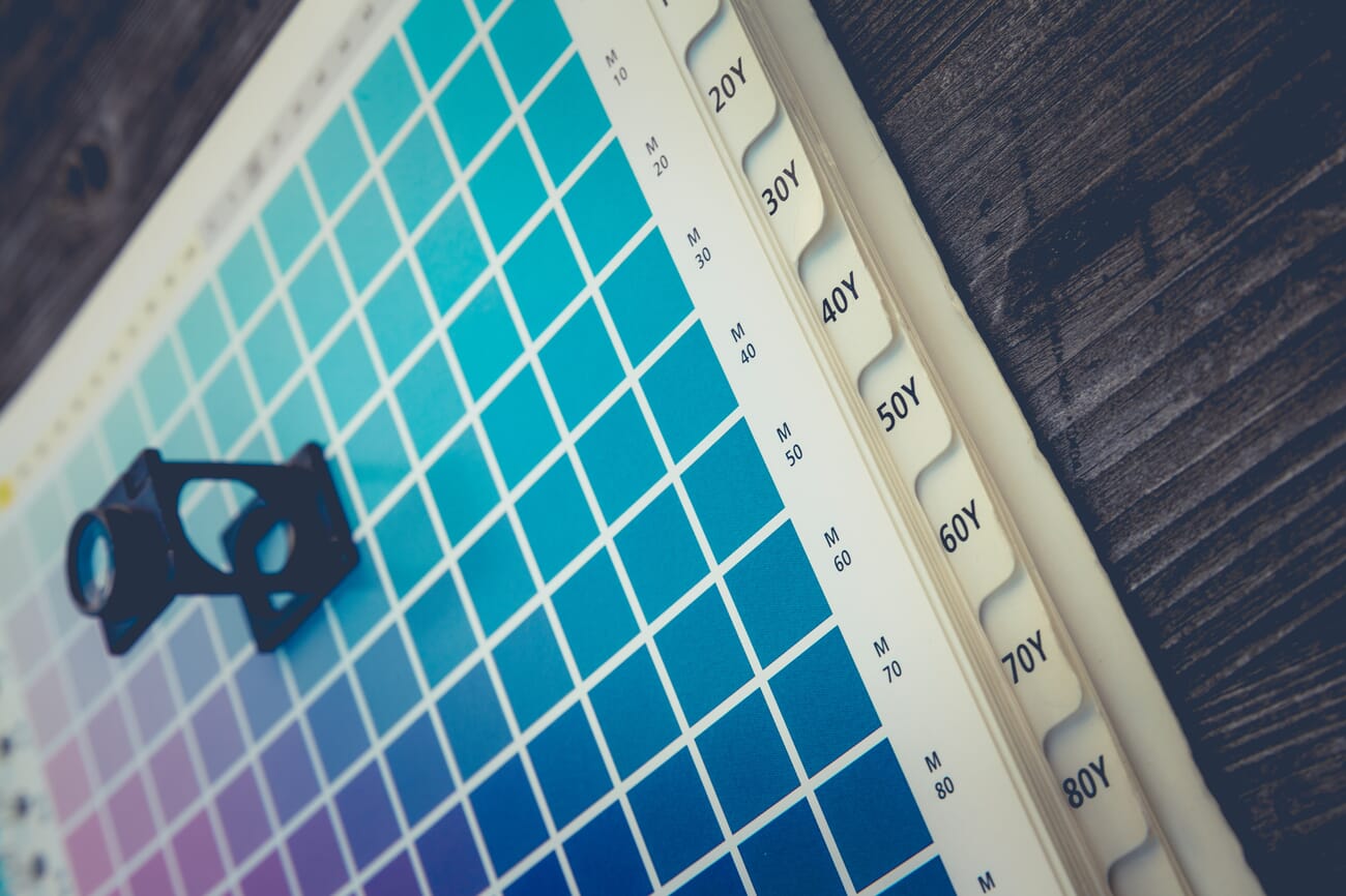 Color palette demonstrating different color gamuts in photography