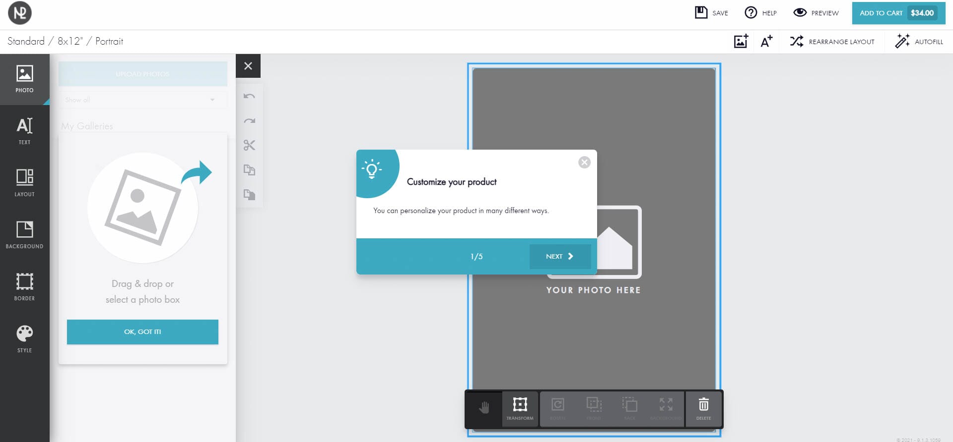 Customization wizard