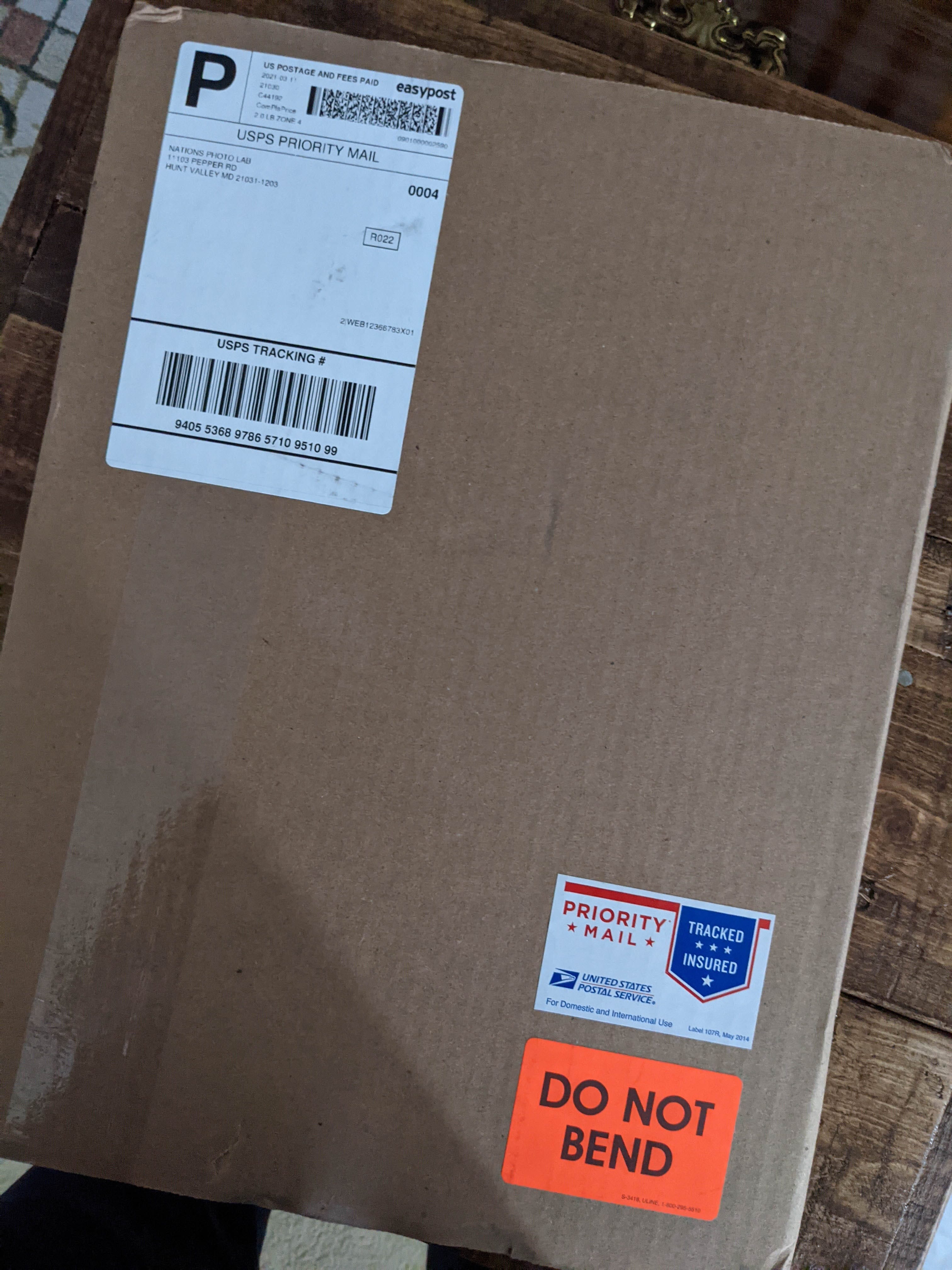 Packaging with do not bend label