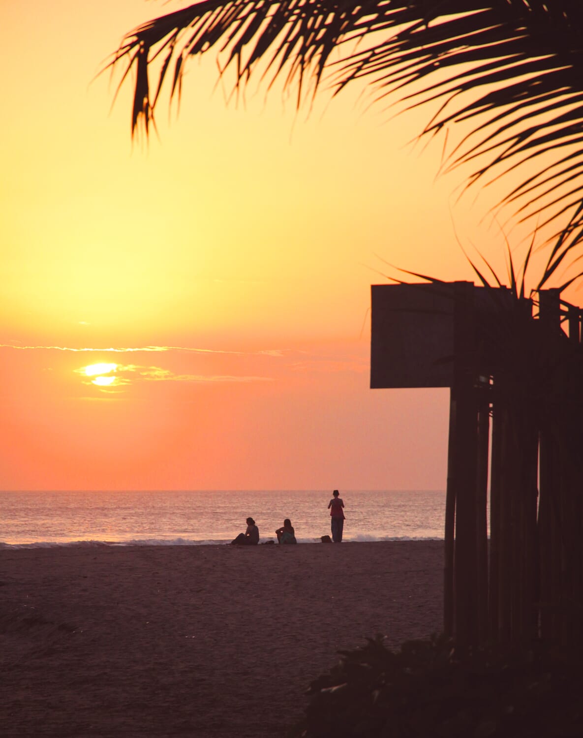 Sunset at the beach along the west coast of Bali