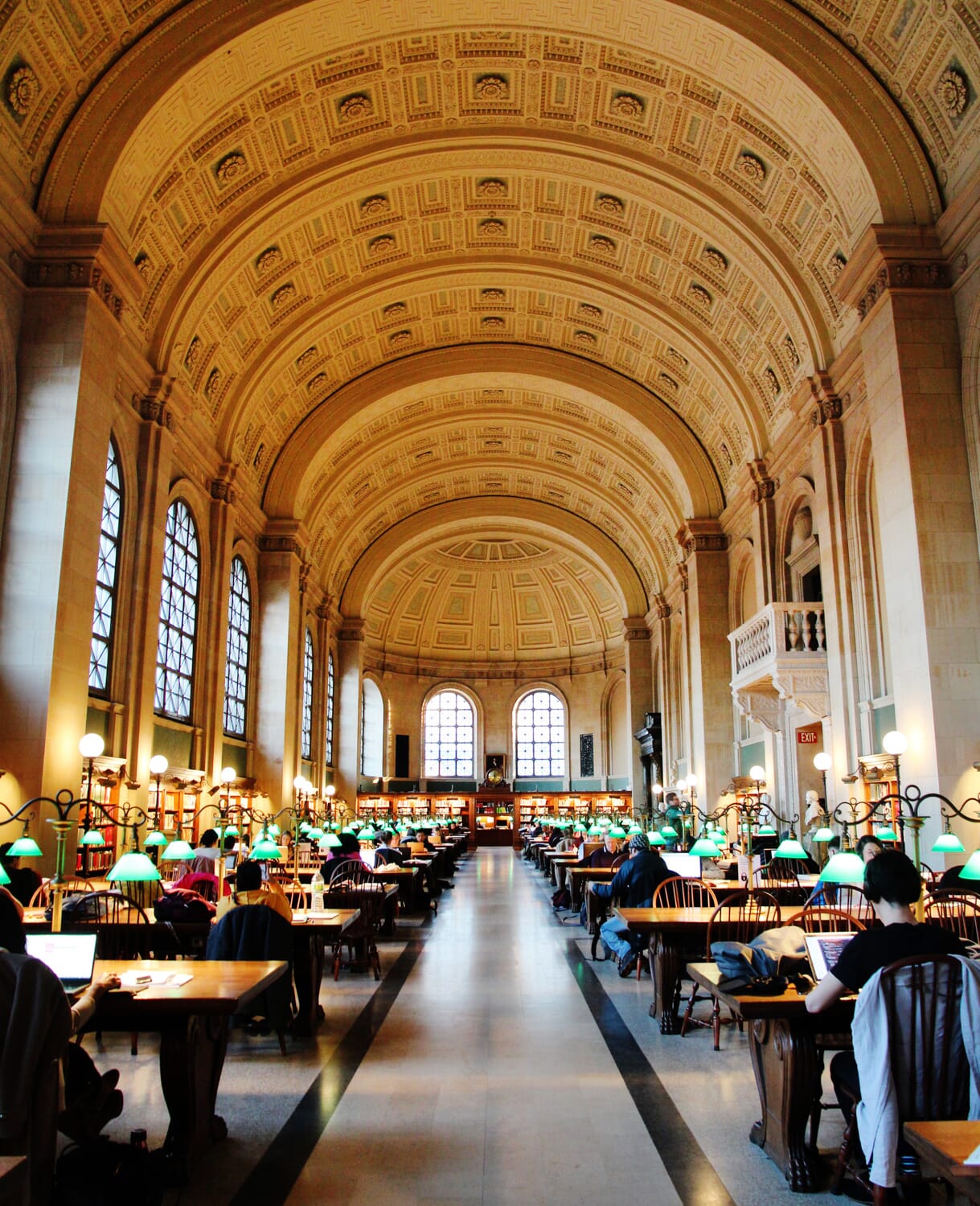 The reading room at Boston Public Library