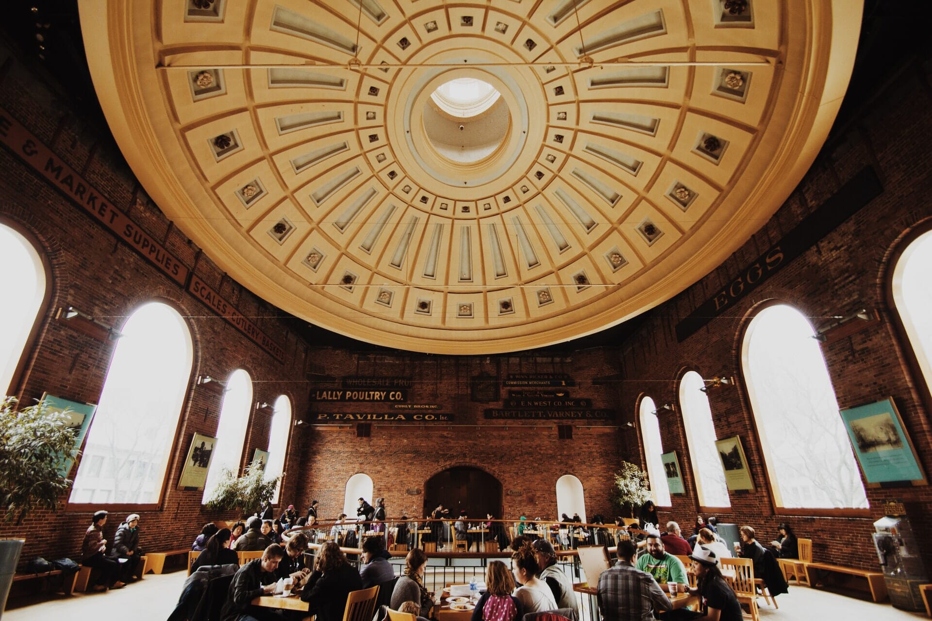 The interior of Quincy Market in Boston