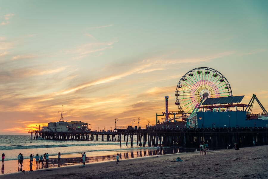 Santa Monica Pier at sunset
