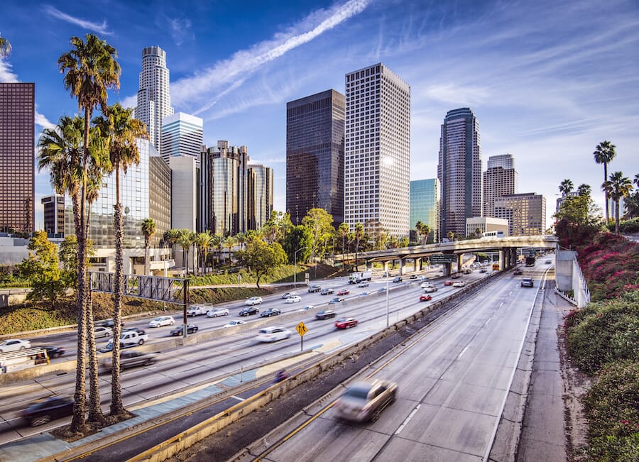 The cityscape in DTLA