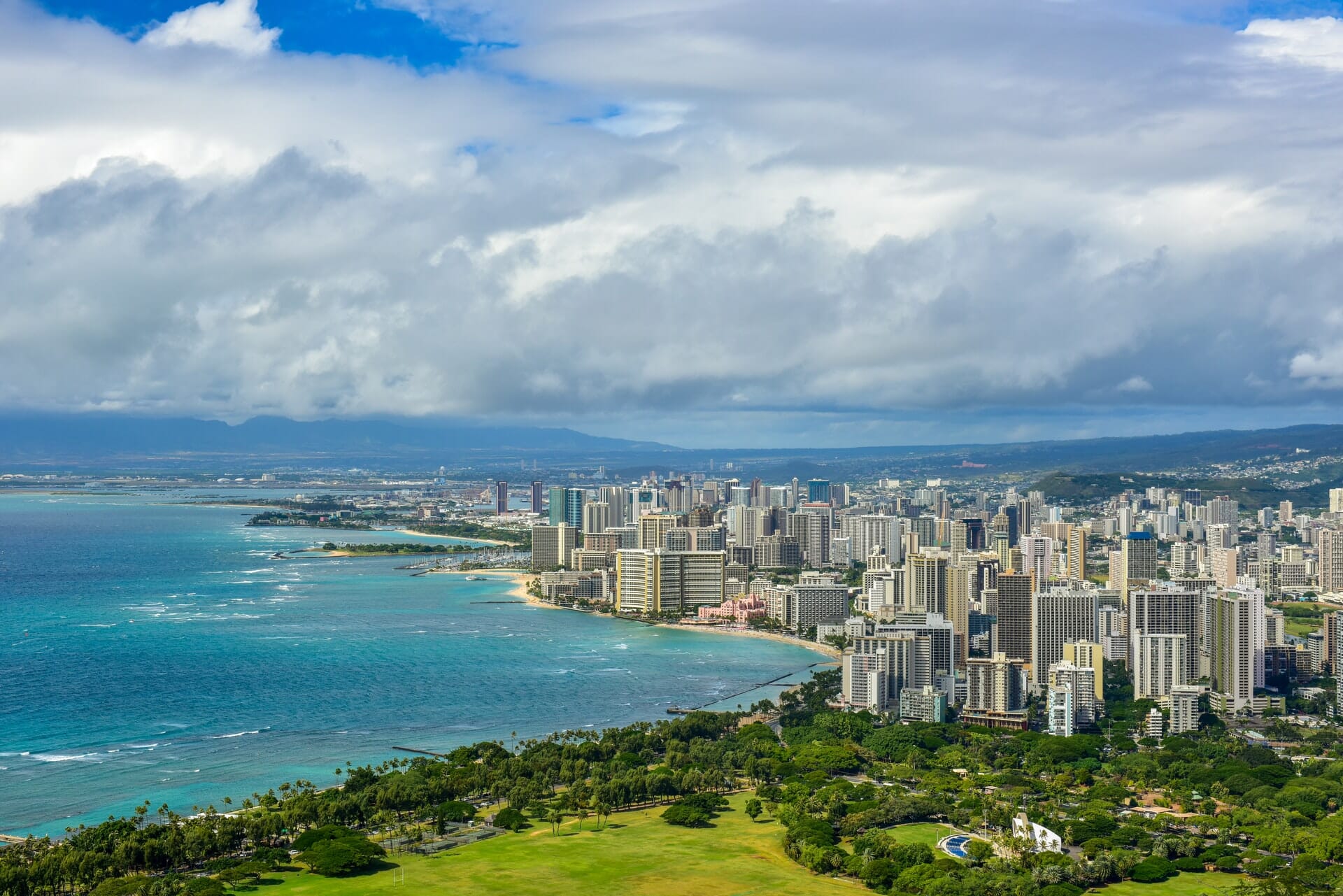 Views of Honolulu from Diamond Head State Monument