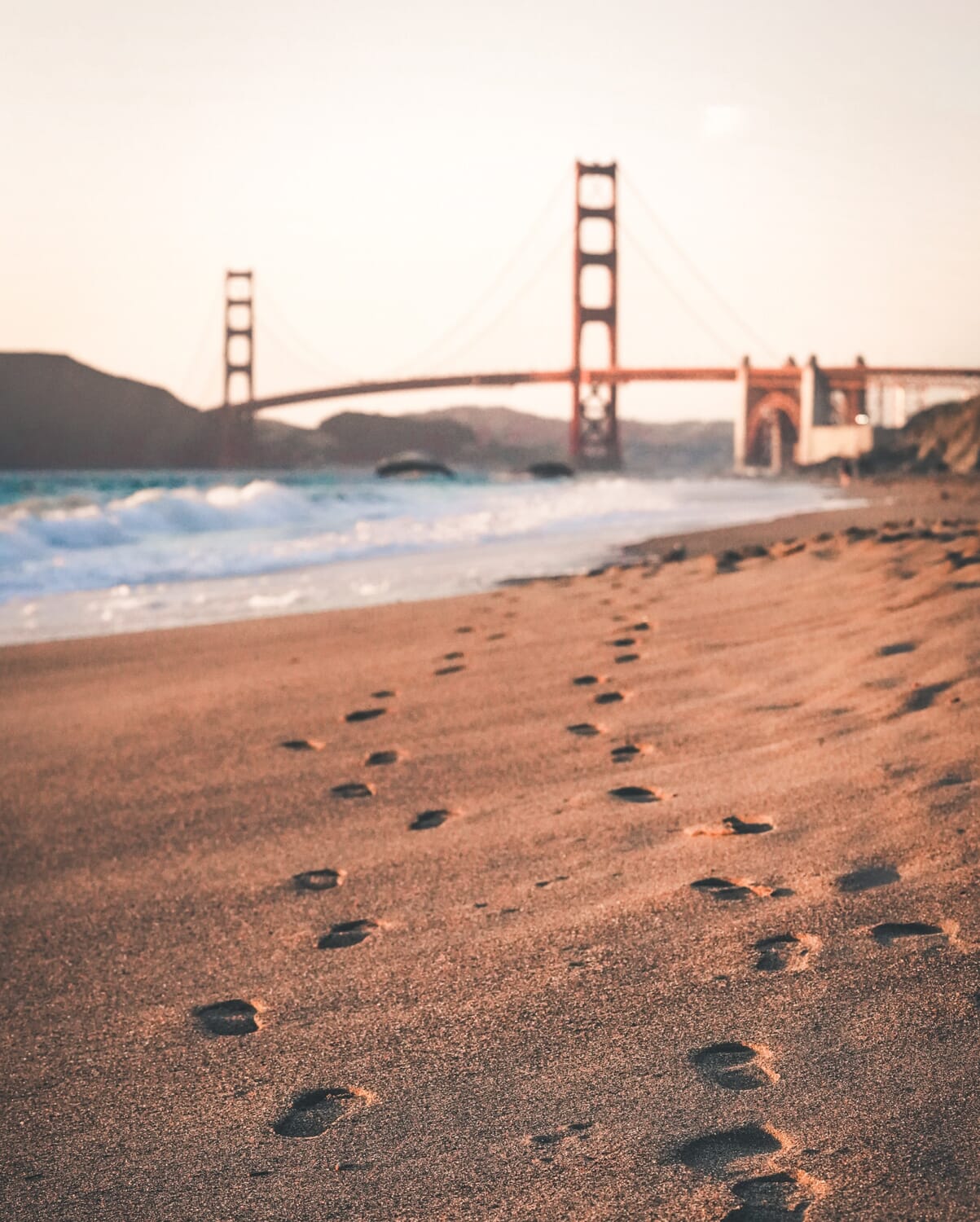 Views of the Golden Gate Bridge from Marshall's Beach