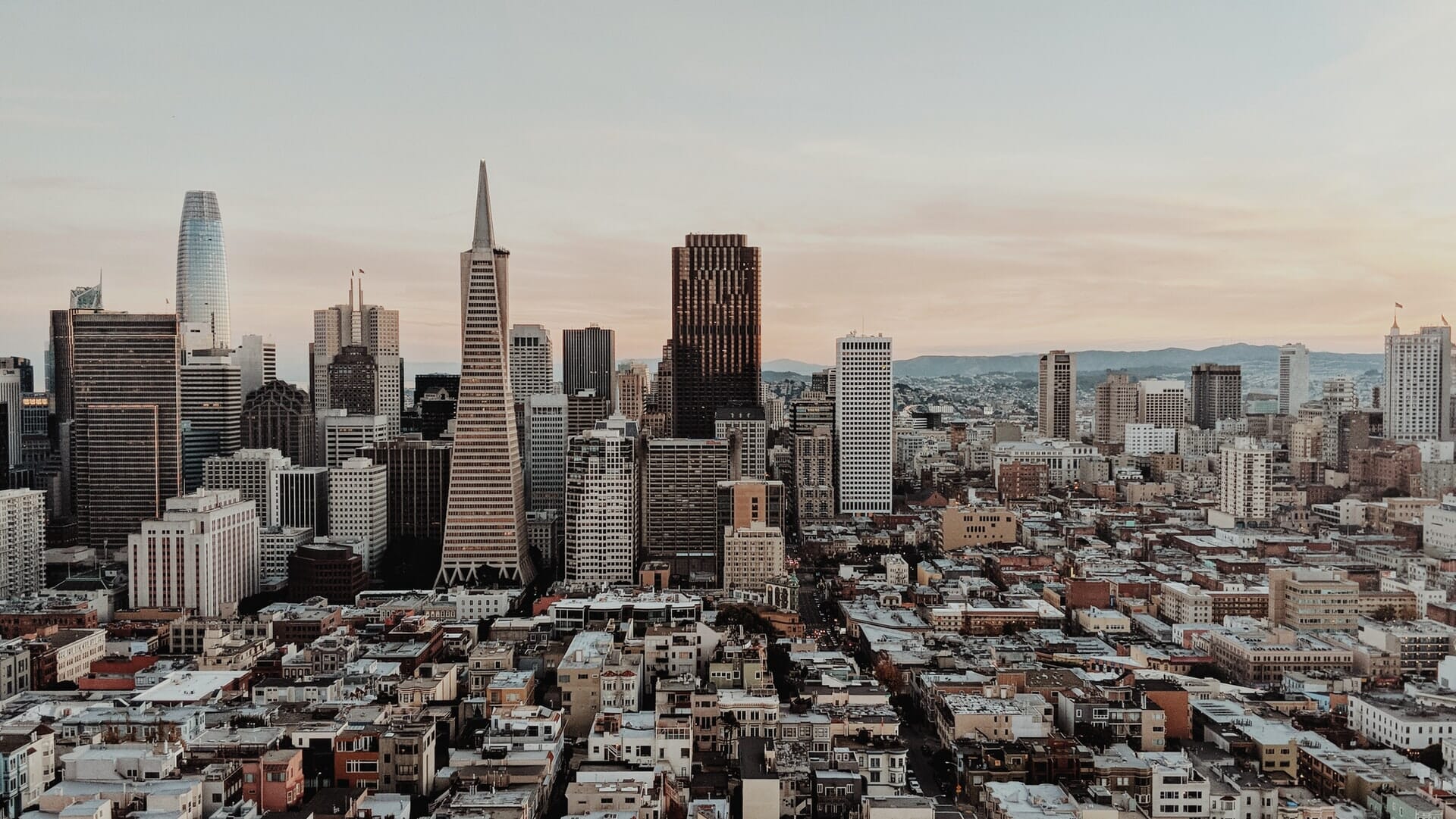 Views of downtown San Francisco from Coit Tower