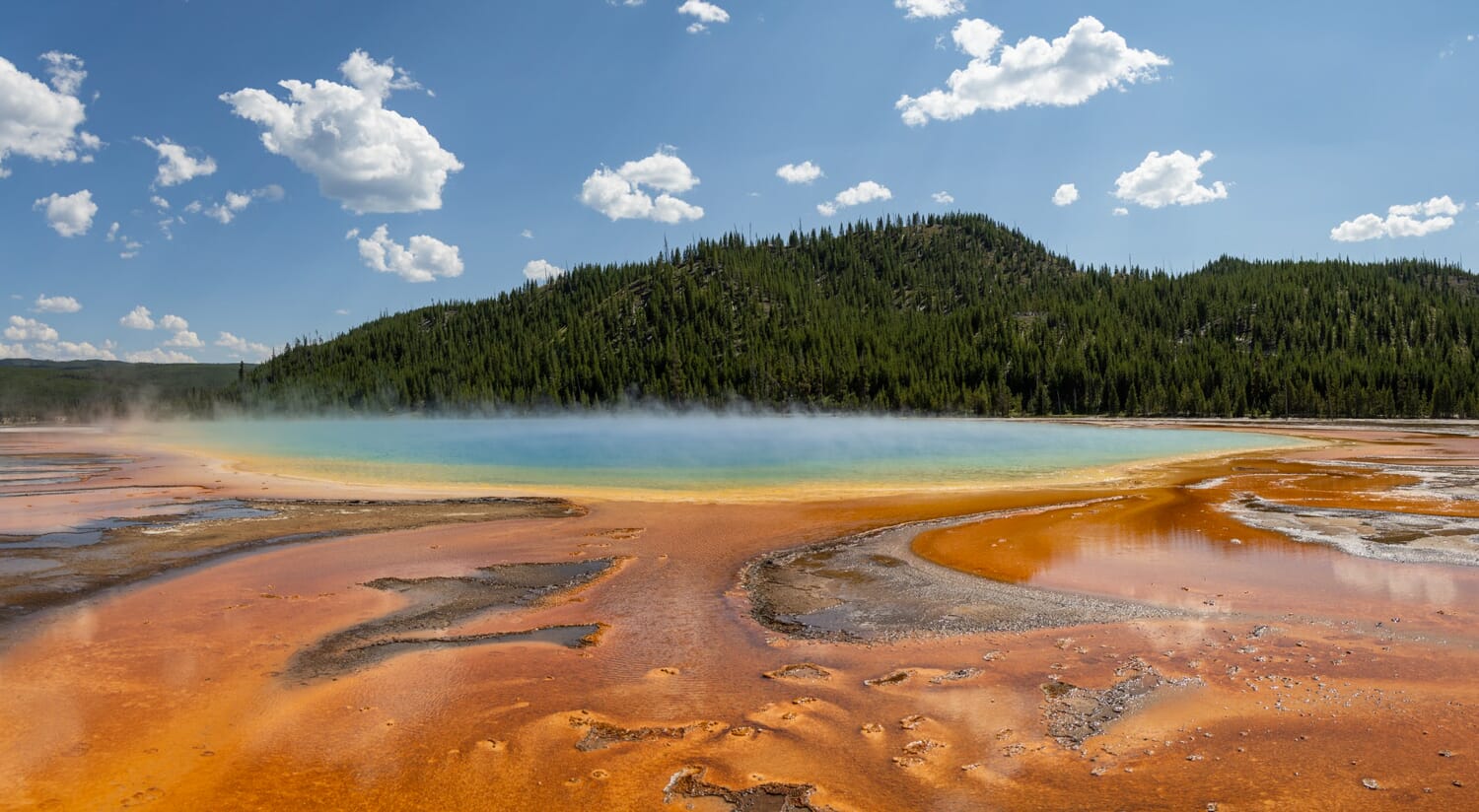 A rainbow of colours at Grand Prismatic Spring