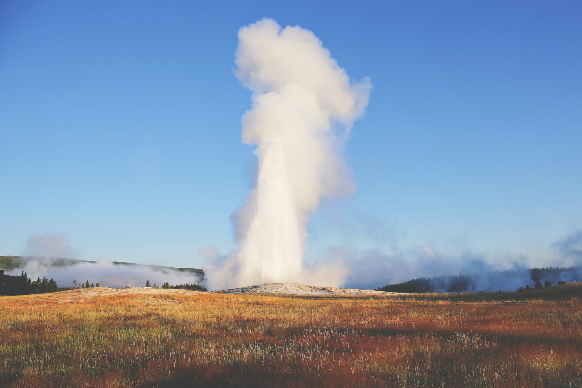 Old Faithful Geyser as it erupts