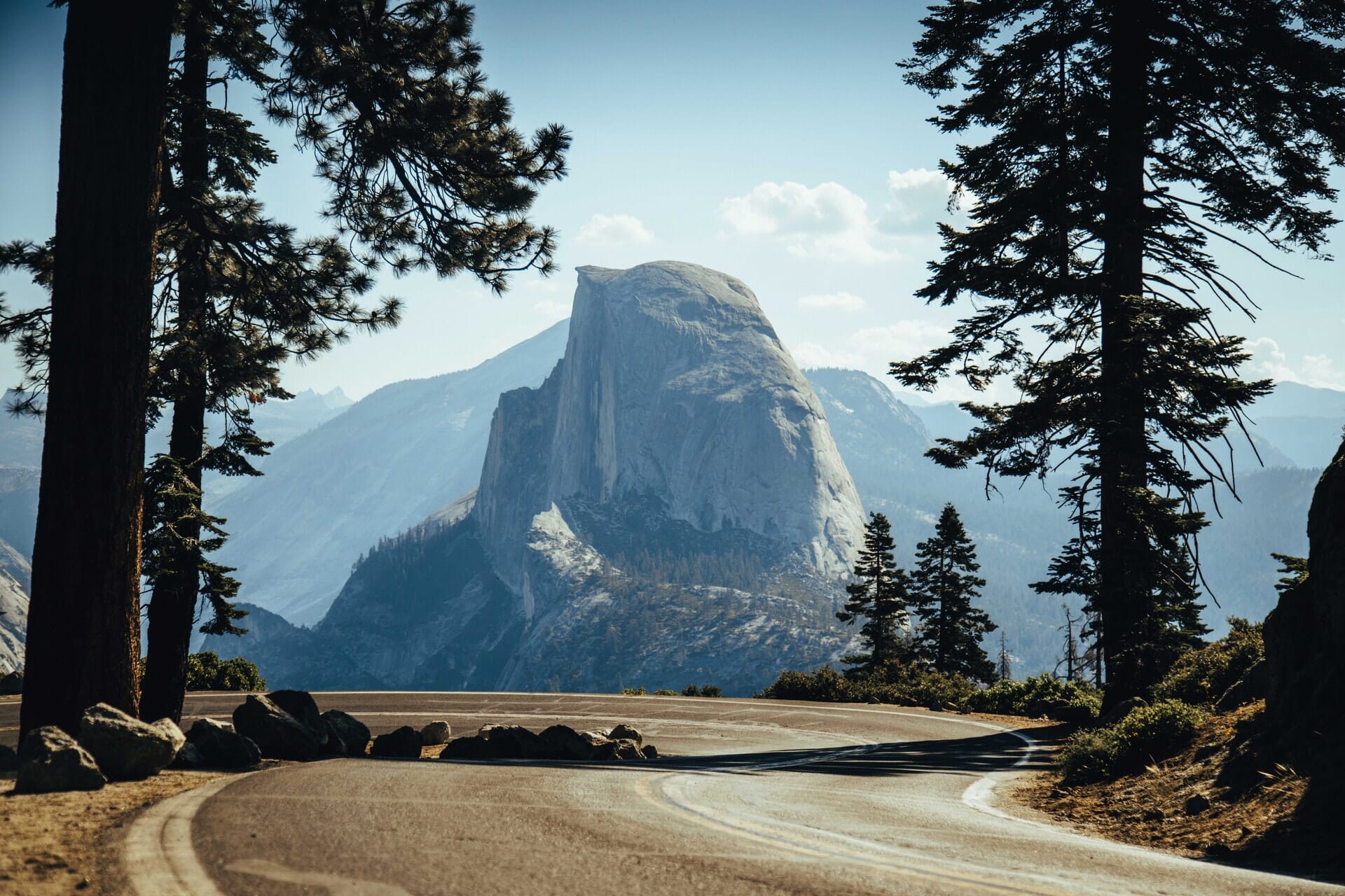 Half Dome as seen from Glacier Point Road
