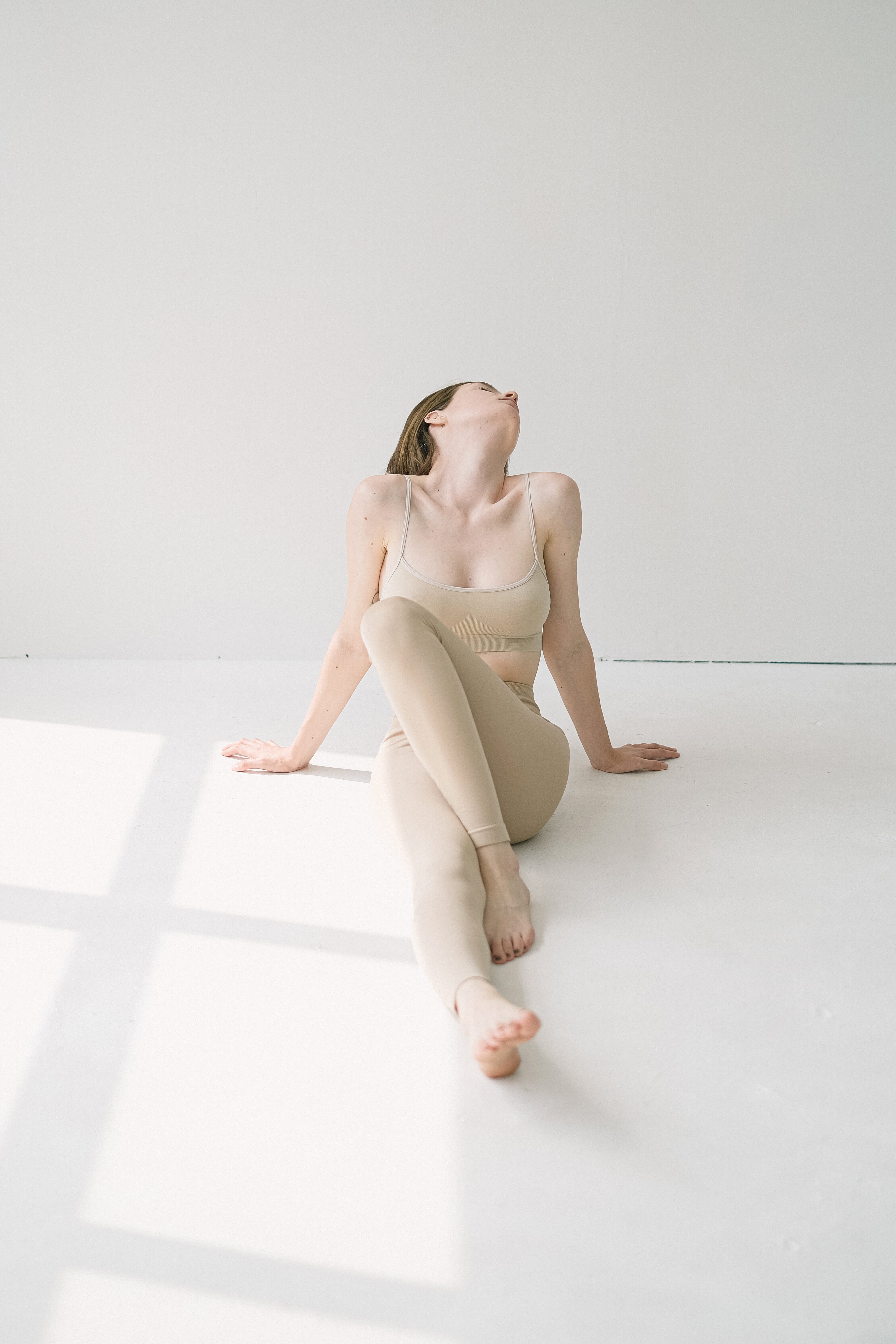 Bend one leg and stretch the other.