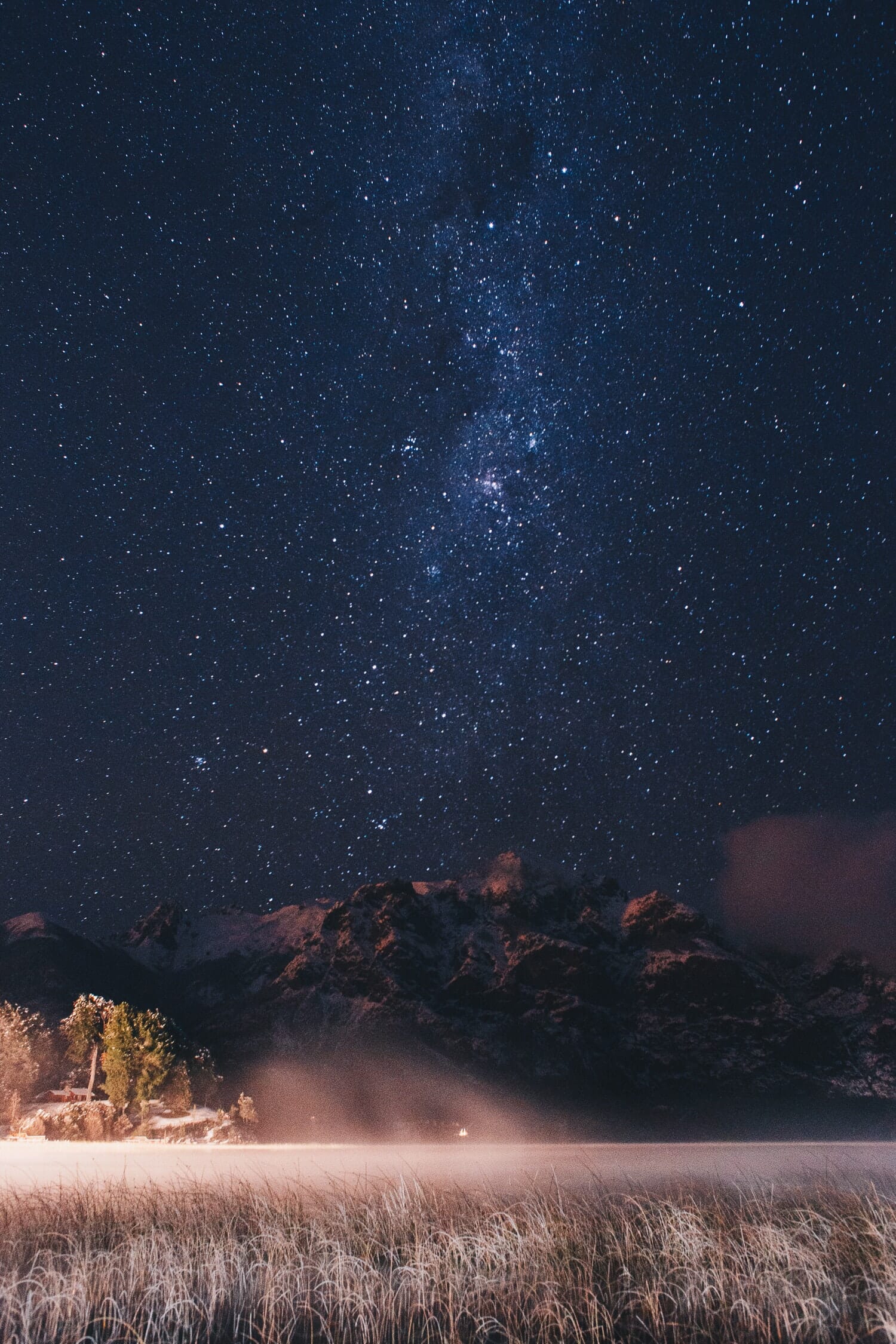 HDR night photography starry sky