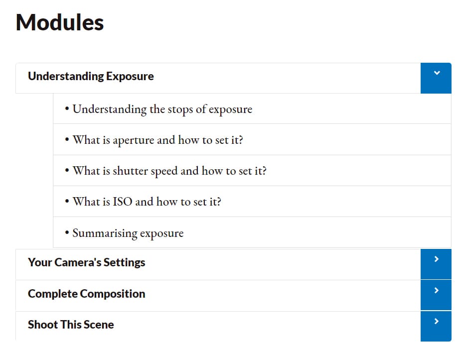 There are a range of modules on offer that explain things clearly but without too much confusion.