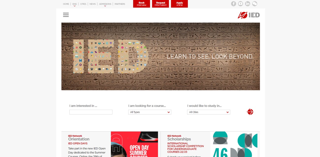 Instituto Europeo Di Design photography program website