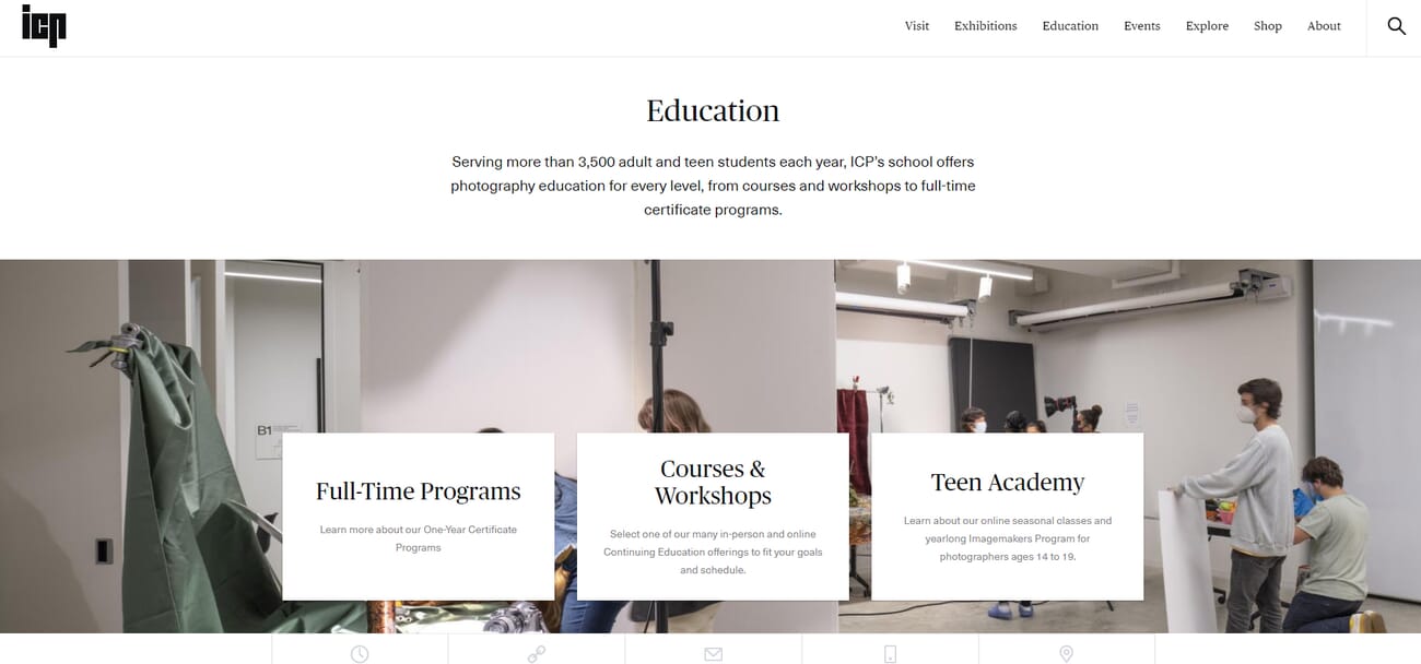 International Center of Photography School photography program website