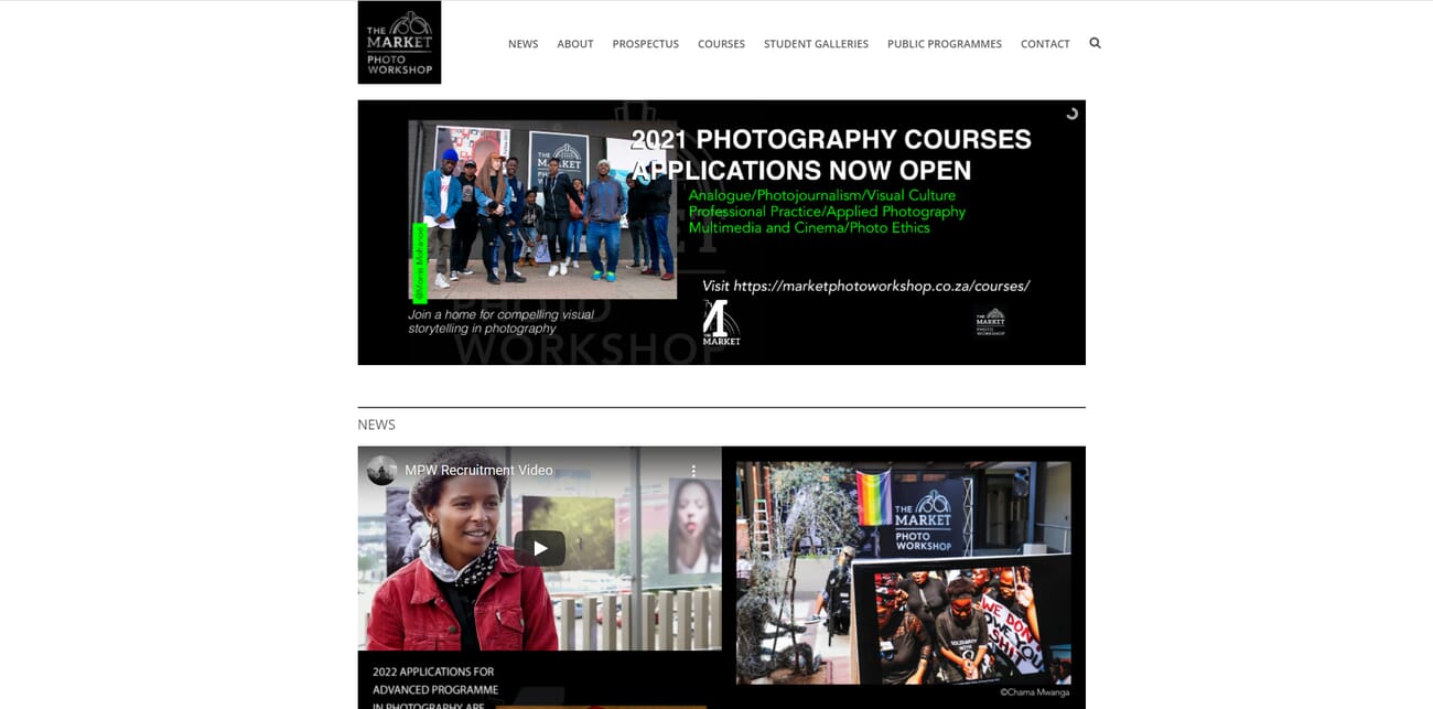 The Market Photo Workshop photography program website