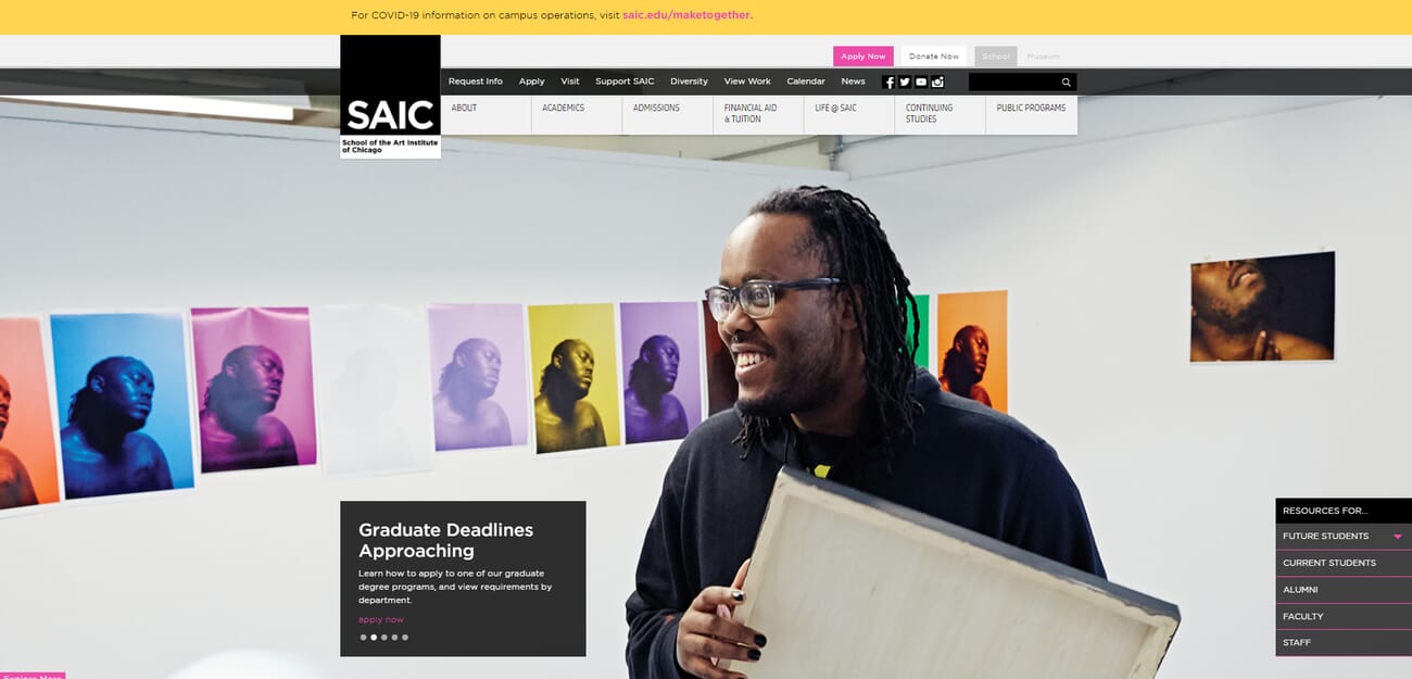 School of the Art Institute of Chicago photography program website