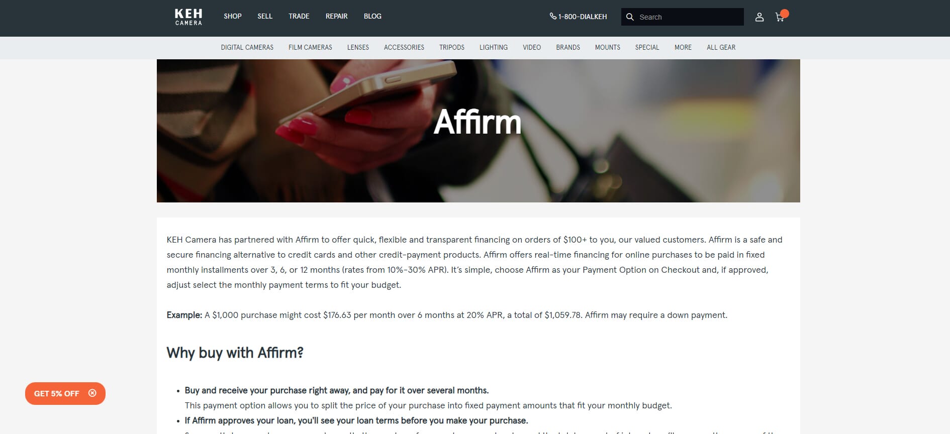 KEH Camera – Partnership With Affirm