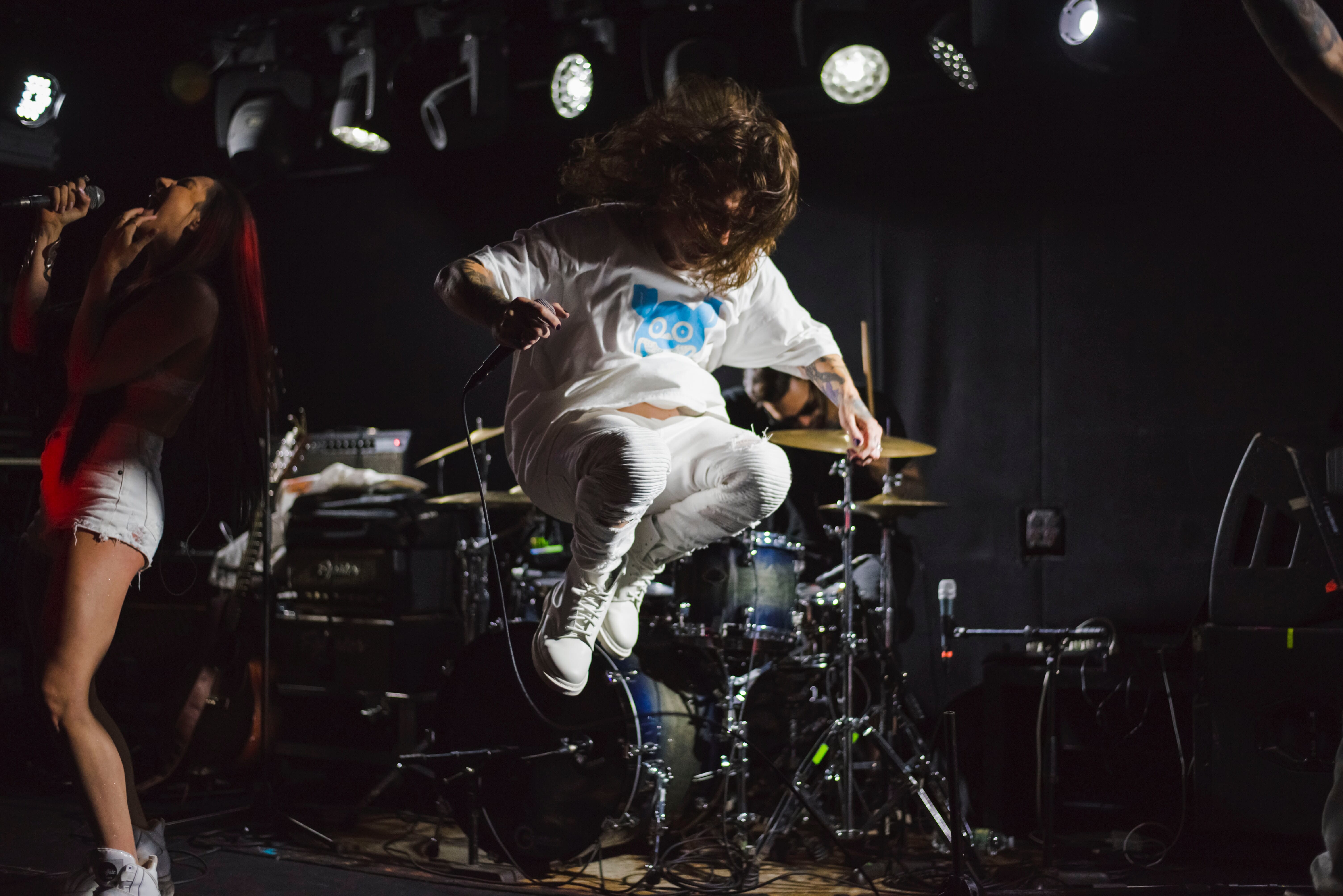 musician jumping in the air