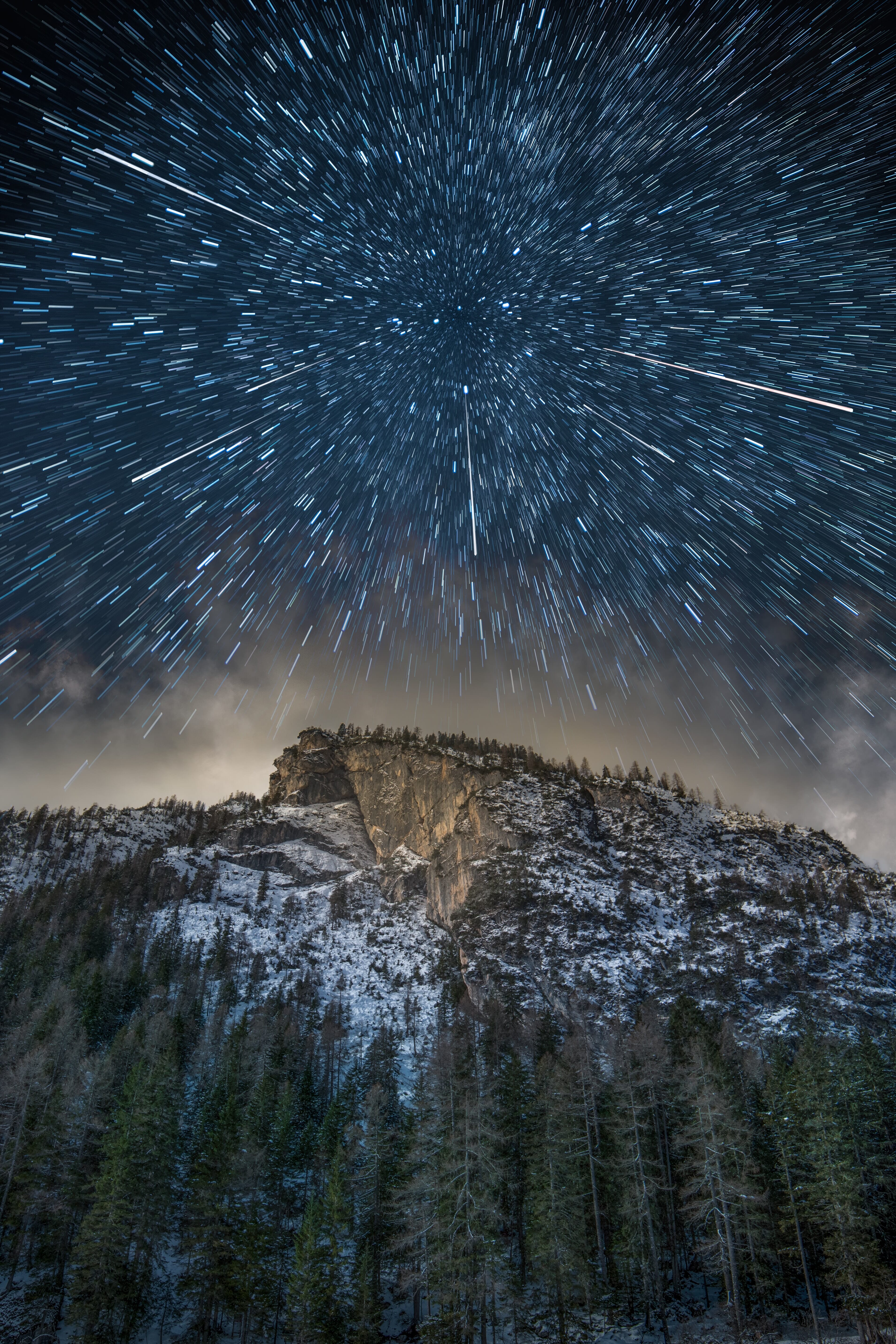 star trails at night