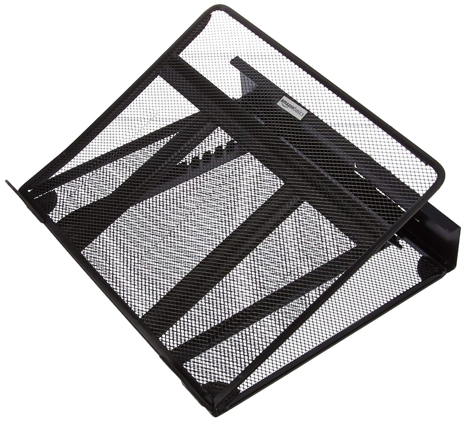 A simple angled laptop holder is great for ergonomic support.