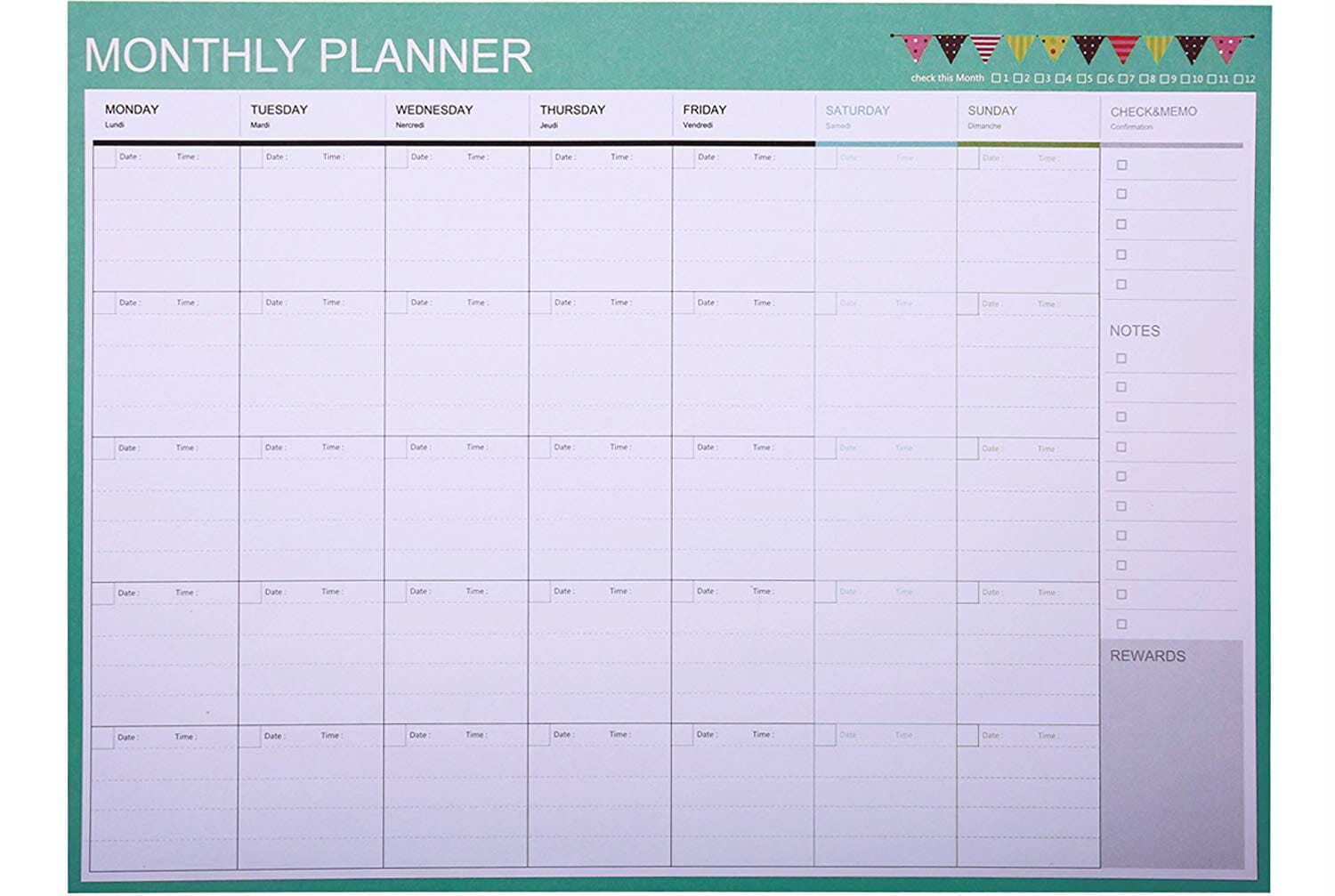 Using a large layout monthly planner can be really useful for visualizing deadlines and any scheduled meetings.