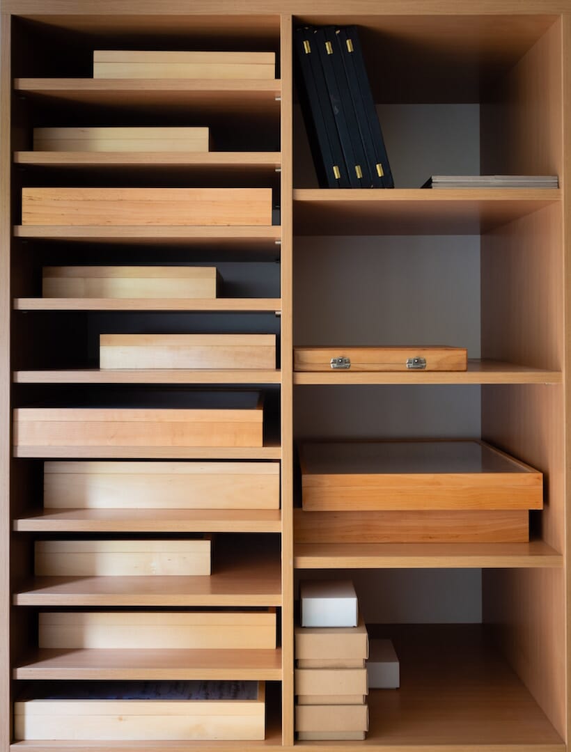 Make use of a closet to store away larger items that might make your workspace cluttered.