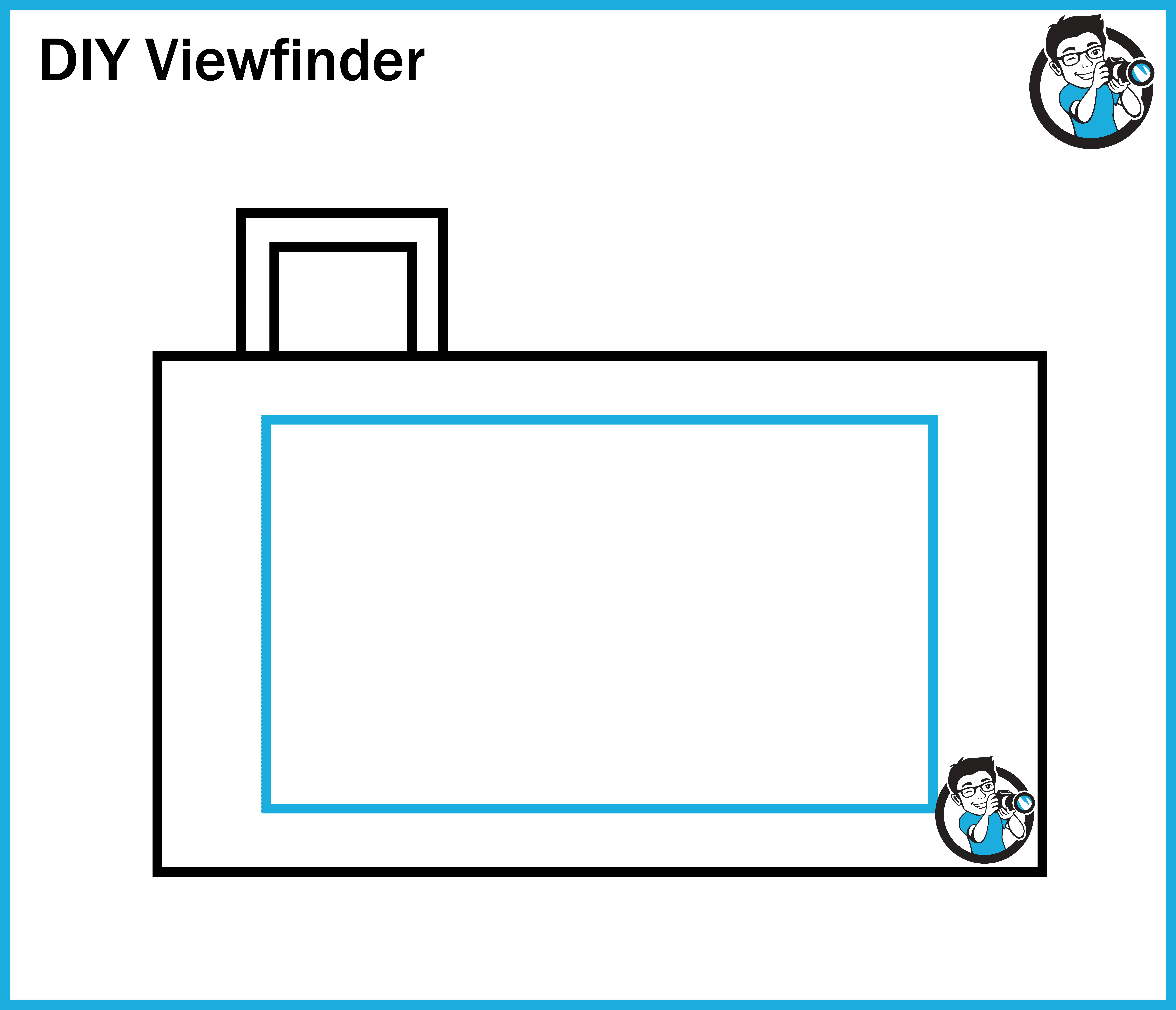 Before your kids get hands-on with a camera, you can use a simple cutout (like the one in this template) to get them used to the viewfinder. 
