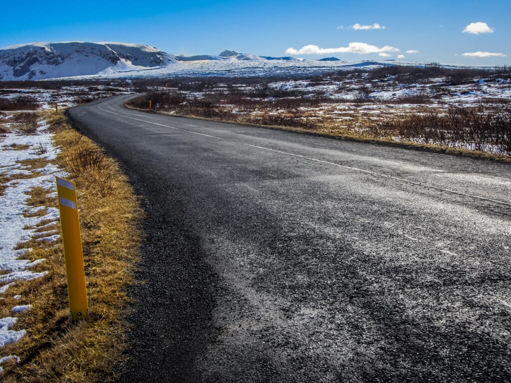 This road has been shot low-down which makes it appear longer and stretched out