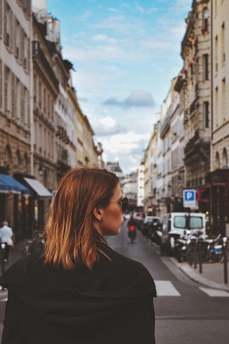 busy street with model subject