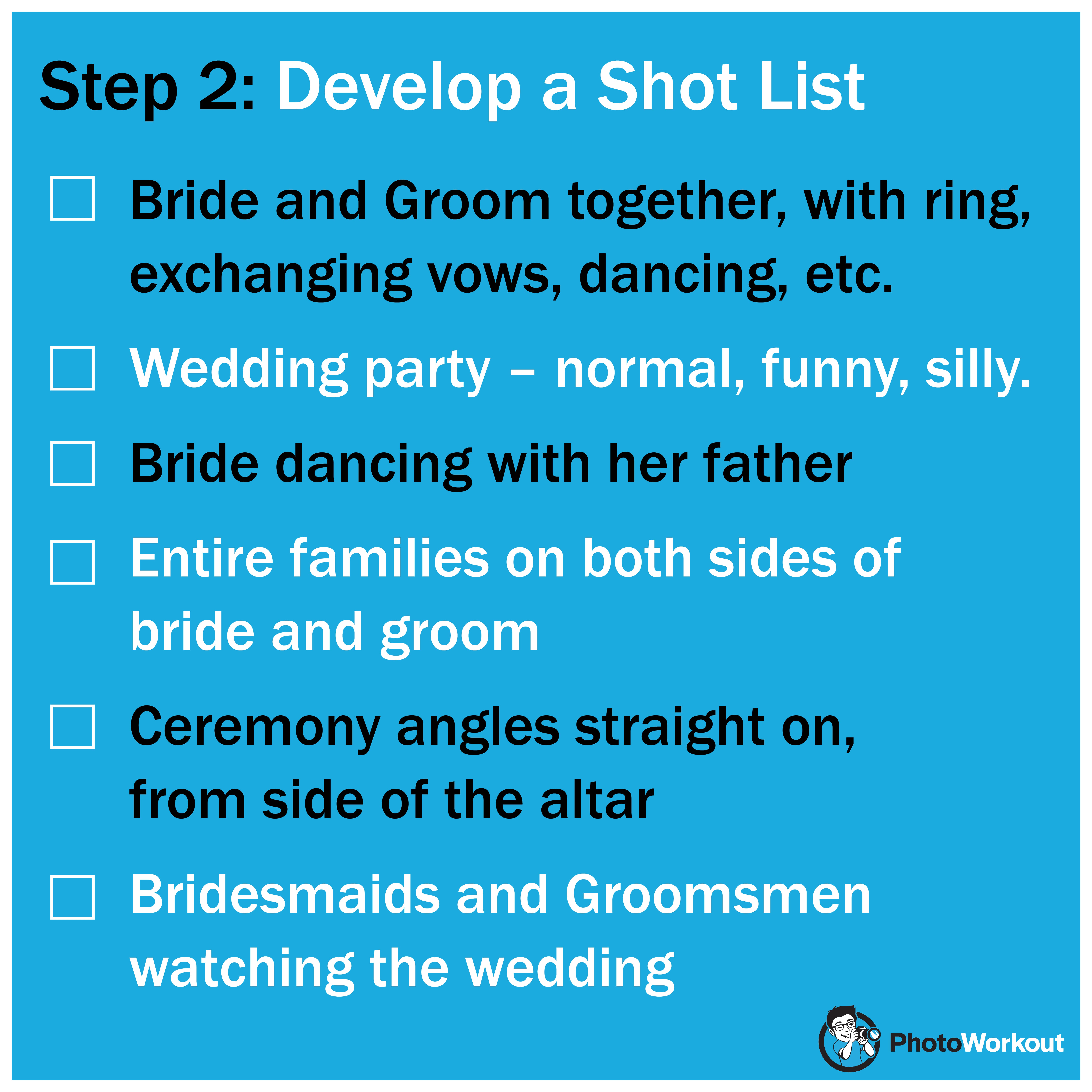 This should give you an idea of what a shot list consists of.