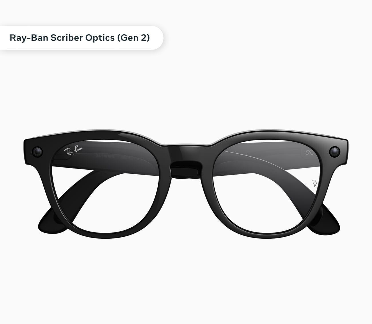 Person wearing Ray-Ban Meta Optic Styles with prescription lenses using Meta AI features