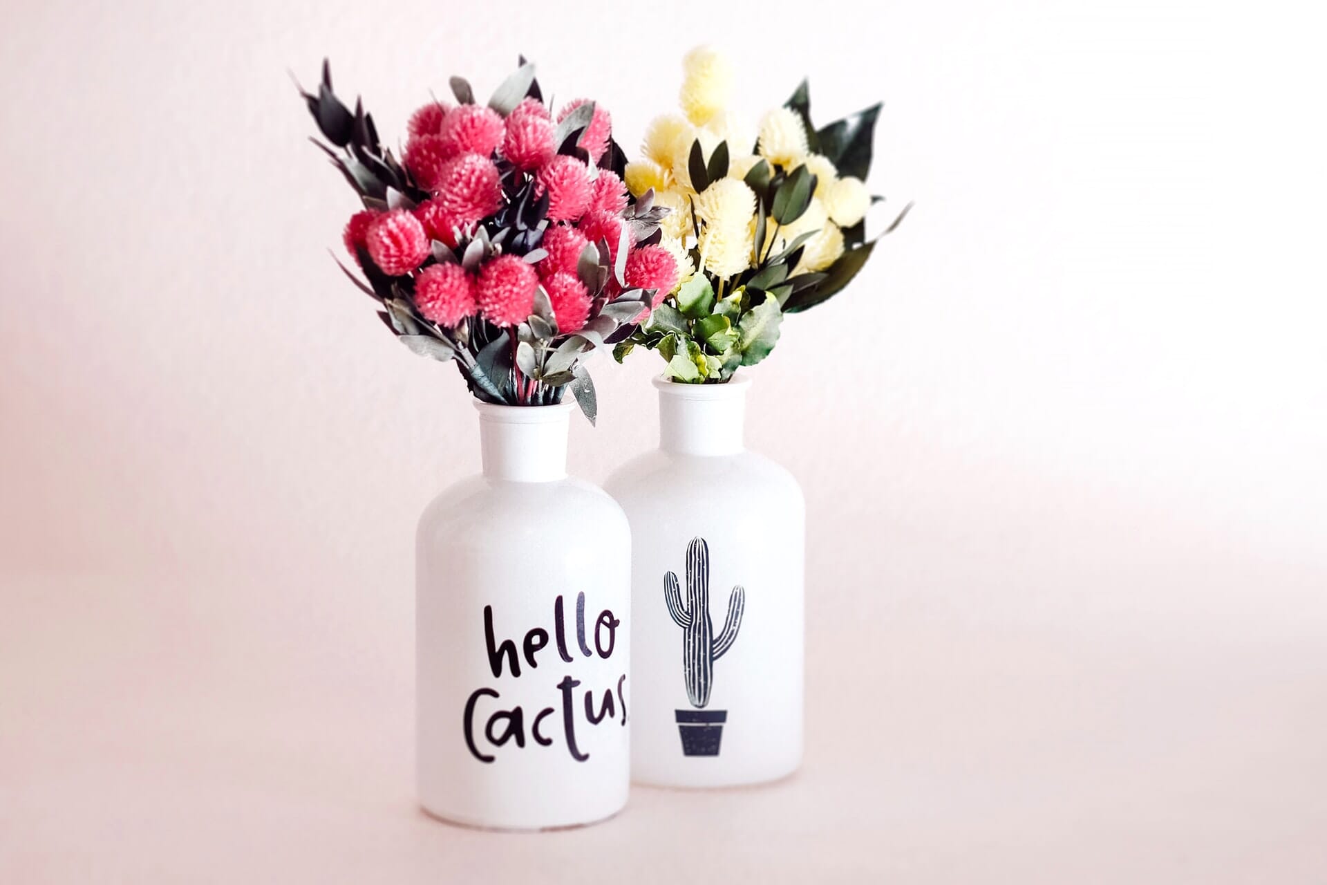 Two vases of flowers